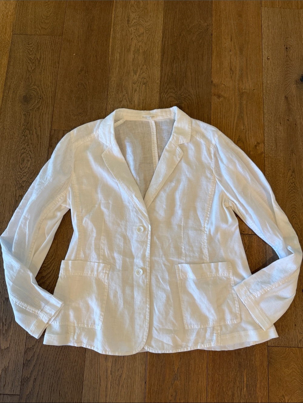 Eileen Fisher Irish Linen & Organic Cotton Blazer - M